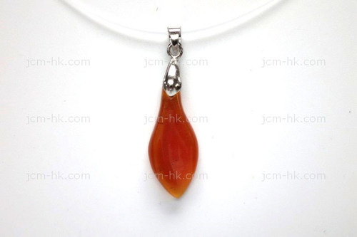 12X28mm Amber Horn Leaf Designer Bead Pendant [z1653]