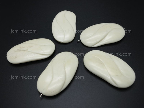 23X42mm Buffalo Bone Carved Part Fully Drill 1pc [z1751]