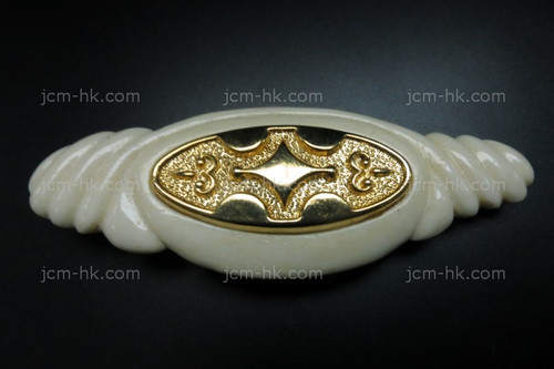 80x28mm Buffalo Bone Designer Bead Pendant with Brass Setting [z5778]