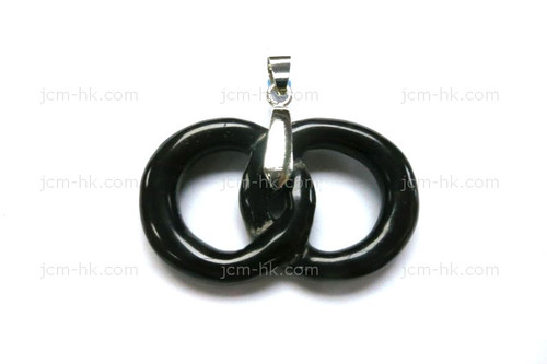 40X25mm Buffalo Horn Twin Circel Designer Bead Pendant [z1580]