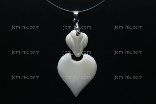 32X55mm Buffalo Bone Dangling Designer Bead Pendant [z1258]