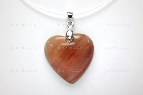 25X25mm Amber Horn Heart Designer Bead Pendant [z1588]