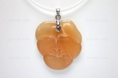 35X35mm Amber Horn Flower Designer Bead Pendant [z1615]
