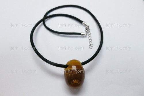 20X28mm Amber Horn Designer Bead Pendant With Cord [z1787]