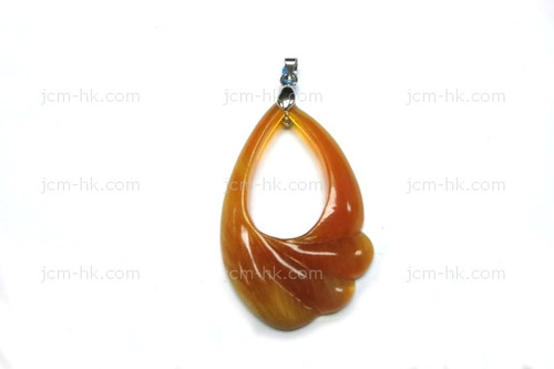 28x46mm Amber Horn Dangling Designer Bead Pendant [z5120]