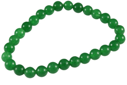 4mm Malachite Jade Elastic Bracelet 7.5" Natural Dyed [b1b77]