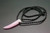 30mm Rose Quartz Horn Pendant with Satin Rope Cord 17" & knot closure [y941ar]