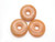 25mm Peach Jade Donut Beads 2pcs. [y954a]