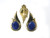16x32mm Lapis Lazuli & Cubic Zircon Clips Earring [y409c]