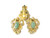 23mm Aventurine & Cubic Zircon Clips Earring [y408d]
