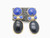 12mm + 12x20mm Lapis Lazuli & Black Onyx Earring With 14k 585 Gold Setting [e3202]