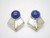 25x30mm Lapis Lazuli Earring With 925 Sterling Silver Setting [e3219]