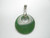 925 Sterling Silver 25mm Green Aventurine Ago-Ago Turtle Pendant [e1992]