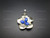 22mm Natural Lapis Lazuli 925 Sterling Silver Pendant [e3247]