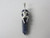 925 Sterling Silver 45mm Natural Lapis Lazuli Healing Crystal Point Pendant [e1287]