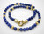 6mm Lapis Howlite Necklace 18" & 14k Gold Plated Clasp [e3059]