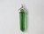 925 Sterling Silver 8x35mm Green Quart Healing Crystal Point Pendant [e1514]