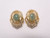20x26mm Green Aventurine Clip Earring With Cubic Zirconia [e1378]