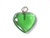 25mm synthetic Green Quartz Puff Heart Pendant [e57]