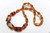 14x7mm-28x14mm Amber Horn Necklace 18" [z7501]