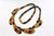 38x28mm (5)Amber Horn Necklace 18" [z7533]