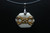 28x22mm Buffalo Bone Designer Bead Pendant with Brass Setting [z5722]