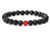 8mm Volcano Black Lava Elastic Bracelet 7.5" natural [b3d50r]