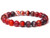 10mm Matte Red Banded Agate Elastic Bracelet 7.5" heated [b4f20m]