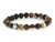 10mm Matte Brown Banded Agate Elastic Bracelet 7.5" dyed [b4f25m]