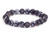 4mm Matte Black Banded Agate Elastic Bracelet 7.5" dyed [b1f26m]