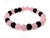 4mm Rose Quartz + Onyx Elastic Bracelet 7.5" [b1s9]