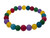 6mm Mix Agate & Jade Elastic Bracelet 7.5" dyed [b2s15]