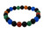 6mm Mix Agate + Matte Onyx Elastic Bracelet 7.5" dyed [b2s23]