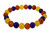 6mm Mix Agate & Jade Elastic Bracelet 7.5" dyed [b2s4]