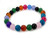 10mm Mix Agate & Jade Elastic Bracelet 7.5" dyed [b4s14]