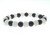 10mm Matte Onyx & White Jade Bracelet 7.5" [b4x81]