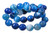 12mm Blue Banded Agate Faceted Round Beads 15.5" dyed [c12f22]