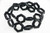 22mm Black Magnesite Hexagon Donut Beads 15.5" [t444k]