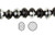 4x3mm Silver & Jet Black Faceted Rondelle about 15.5" [uc1c2]