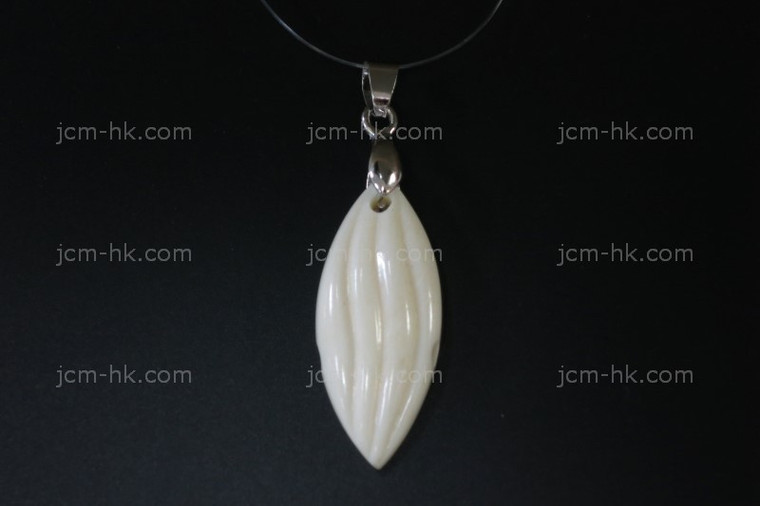 15x32mm Buffalo Bone Carved Designer Bead Pendant [z5165]
