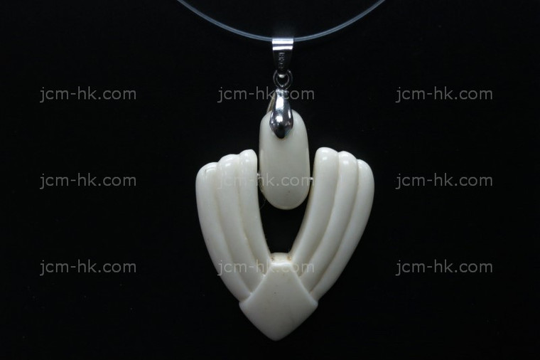35x46mm Buffalo Bone Dangling Designer Bead Pendant [z5053]