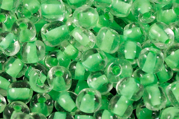 Seed bead 4mm 6/o 160pcs, Clear Line Green [g135-4]