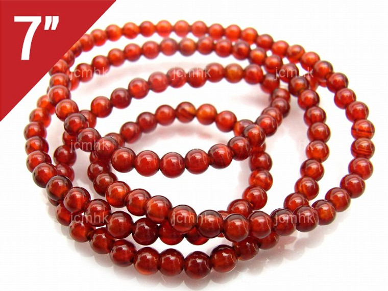 4mm Red Agate Round Loose Beads About 7" heated [i4f10]