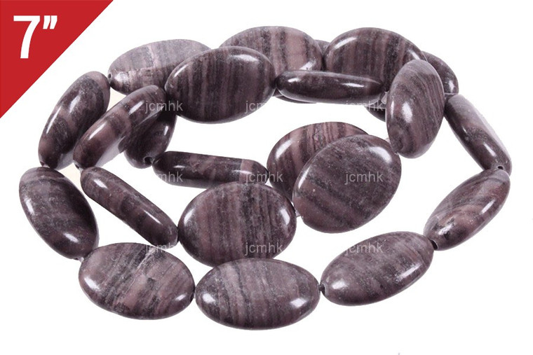 12x16mm Zebra Agate Puff Oval Loose Beads 7" [is7d43-12]