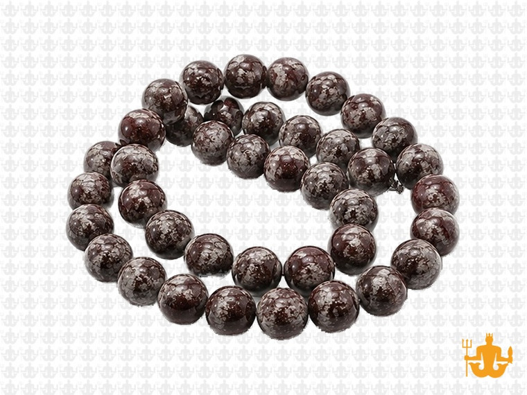 8mm Brown Snowflake Round Beads 15.5" natural [8b4]