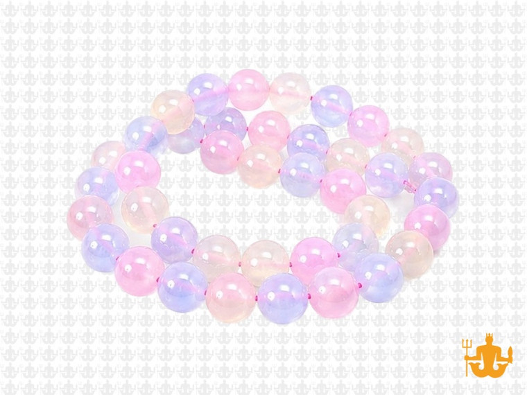 8mm Mix Fusion Ice Quartz Round Beads 15.5" dyed [8r20a]