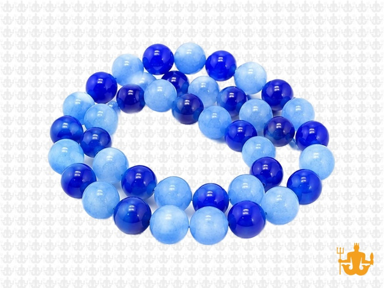 8mm Mix Blue Jade Round Beads 15.5" dyed [8x5]