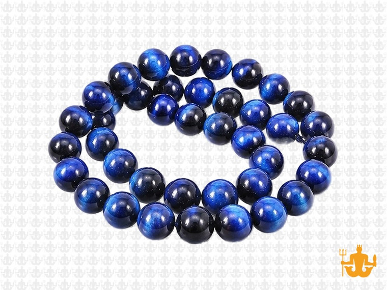 8mm Lapis Tiger Eye Round Beads 15.5" dyed [8g3l]