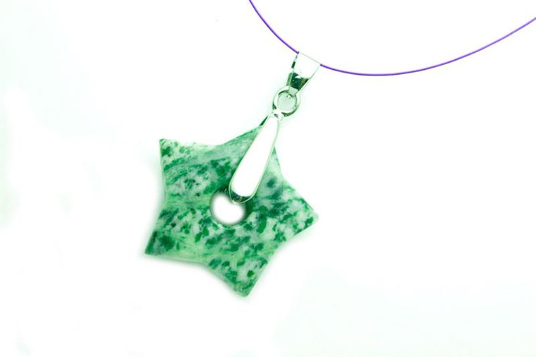 25mm Tree Agate Star Donut Beads Pendant 1pc. [y919ap]