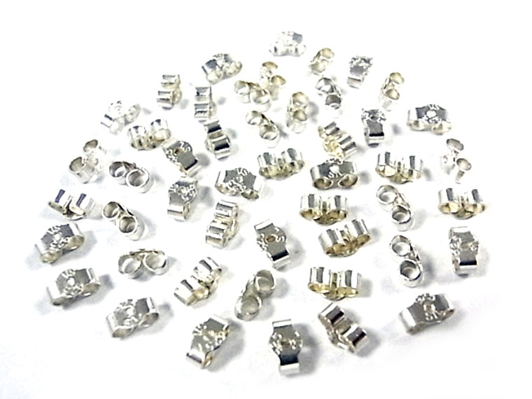 925 Sterling Silver 6x3mm Medium Earnut 4pcs. [y700e]